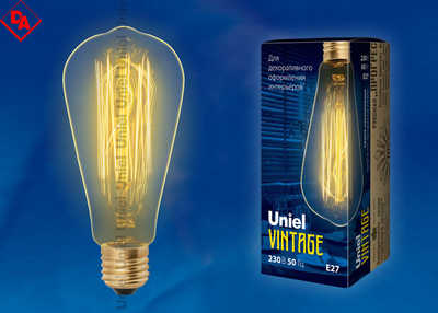 IL-V-ST64-60-GOLDEN-E27 VW02 Лампа накаливания Vintage. Форма конус. Ф